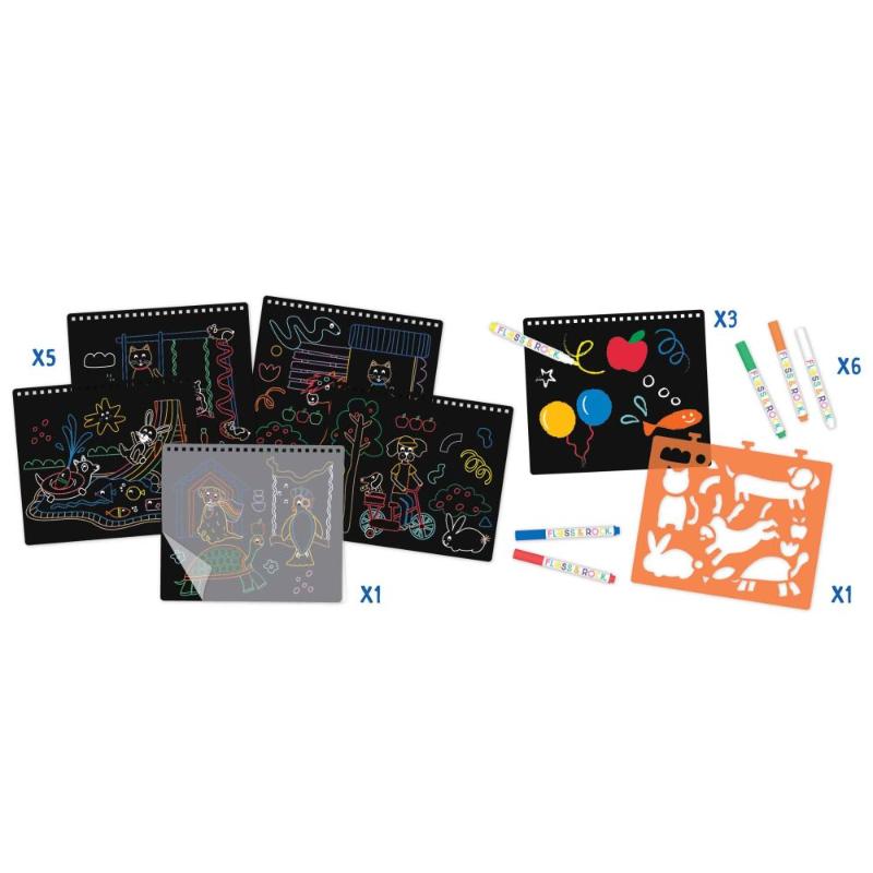 Floss & Rock - Chalk Board Sketchbook - Reusable Pets Set