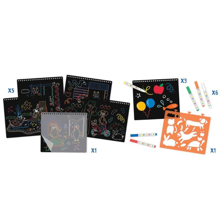 Floss & Rock - Chalk Board Sketchbook - Reusable Pets Set