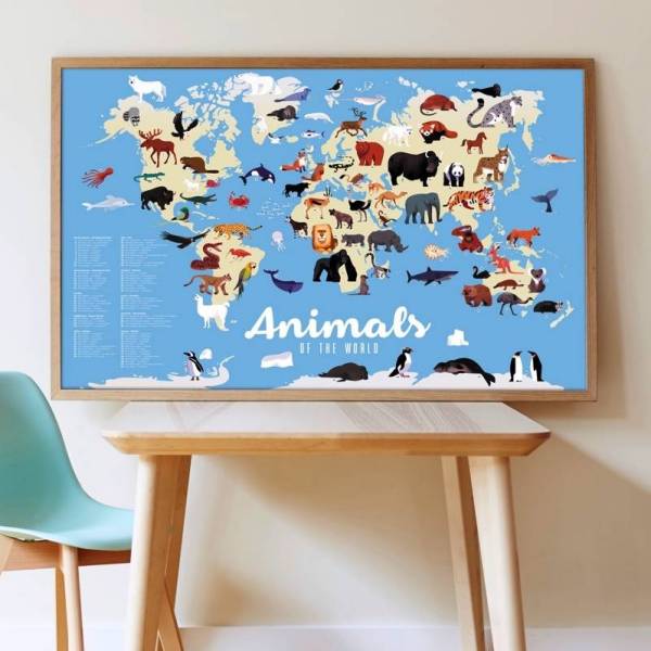 Poppik - Discovery Large Poster & Sticker Set - World Animals