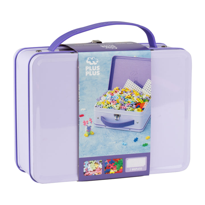 Plus-Plus - Purple Metal Travel Suitcase (600pc Pastel Set)