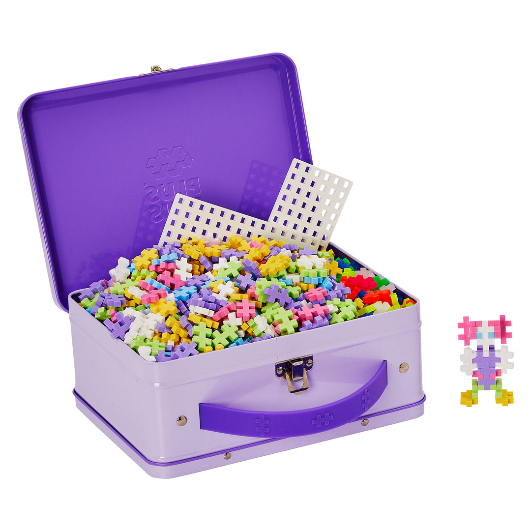 Plus-Plus - Purple Metal Travel Suitcase (600pc Pastel Set)