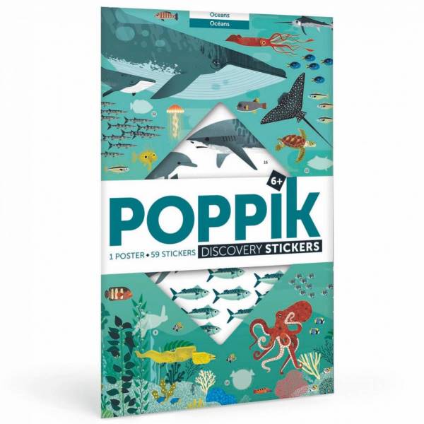 Poppik - Discovery Large Poster & Sticker Set - Oceans