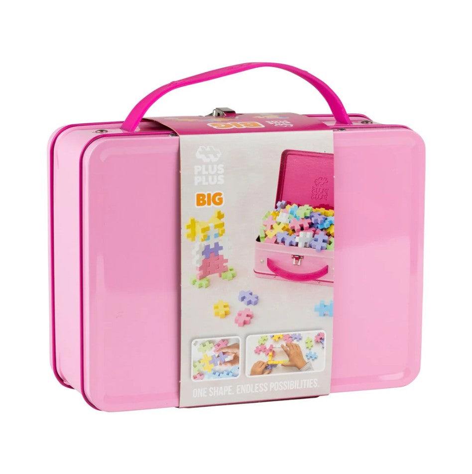 Plus-Plus BIG - Pink Metal Travel Suitcase (70pc Pastel Set)