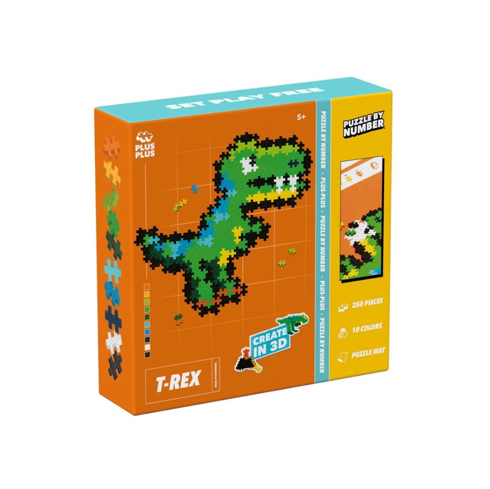 Plus-Plus - Puzzle By Number - Dinosaur T-Rex (250pc)