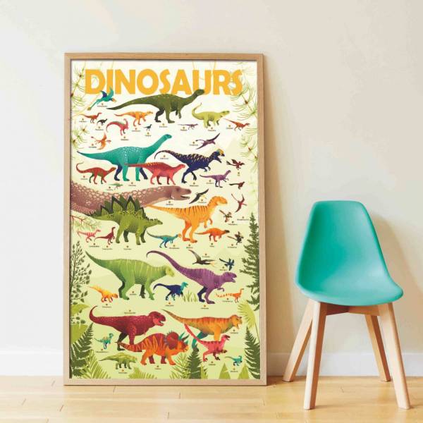 Poppik - Discovery Large Poster & Sticker Set - Dinosaurs