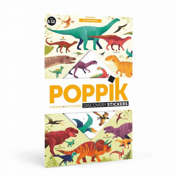 Poppik - Discovery Large Poster & Sticker Set - Dinosaurs