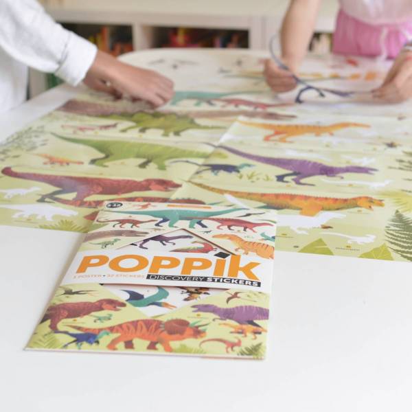 Poppik - Discovery Large Poster & Sticker Set - Dinosaurs