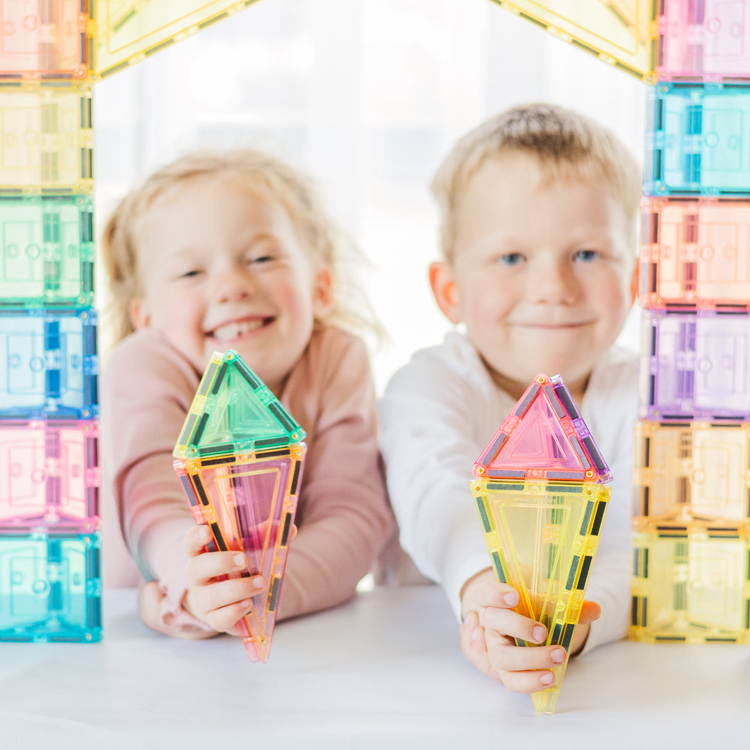 Learn & Grow Toys - Magnetic Tiles - Pastel Set (112pc)