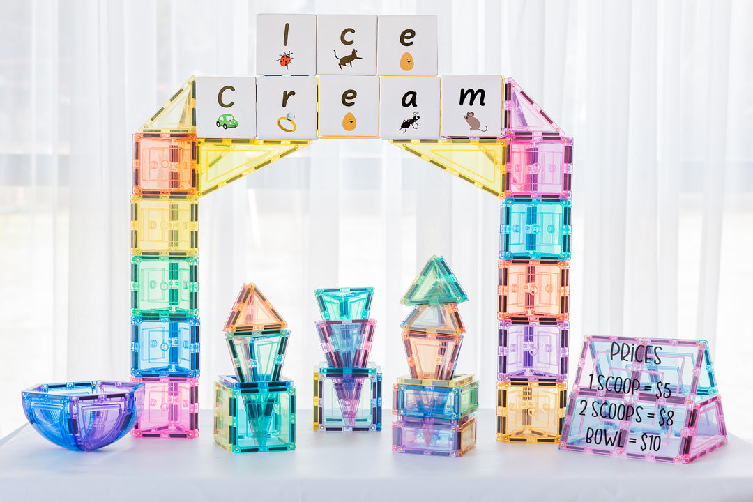 Learn & Grow Toys - Magnetic Tiles - Pastel Set (112pc)