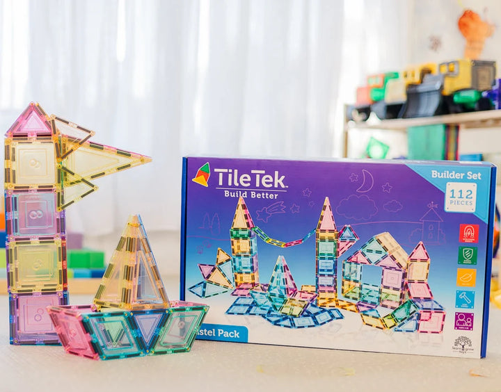 TileTek - Magnetic Tiles - Pastel Set (112pc)