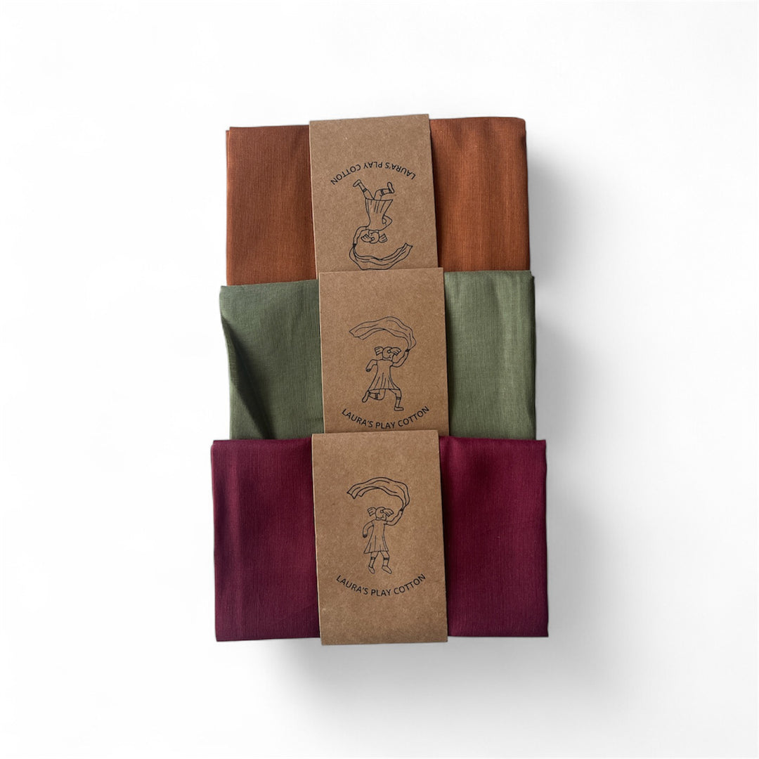 Laura's Play Cotton - Play Cloth - Earth Tones (50 x 50cm)