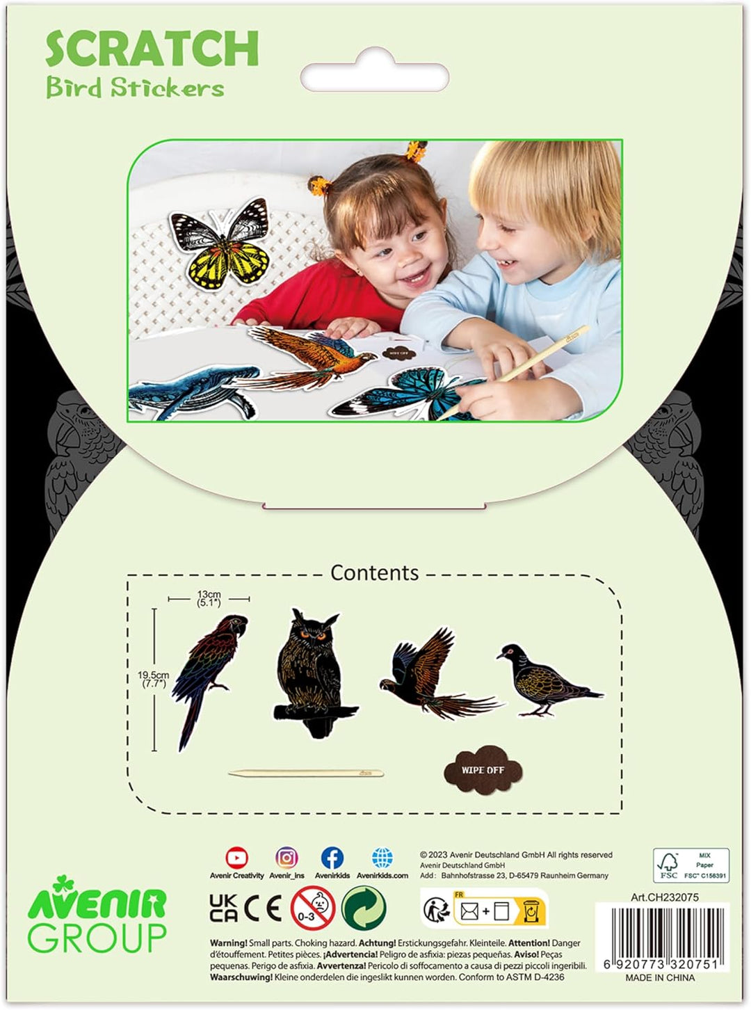 Avenir - Scratch Stickers Set - Bird