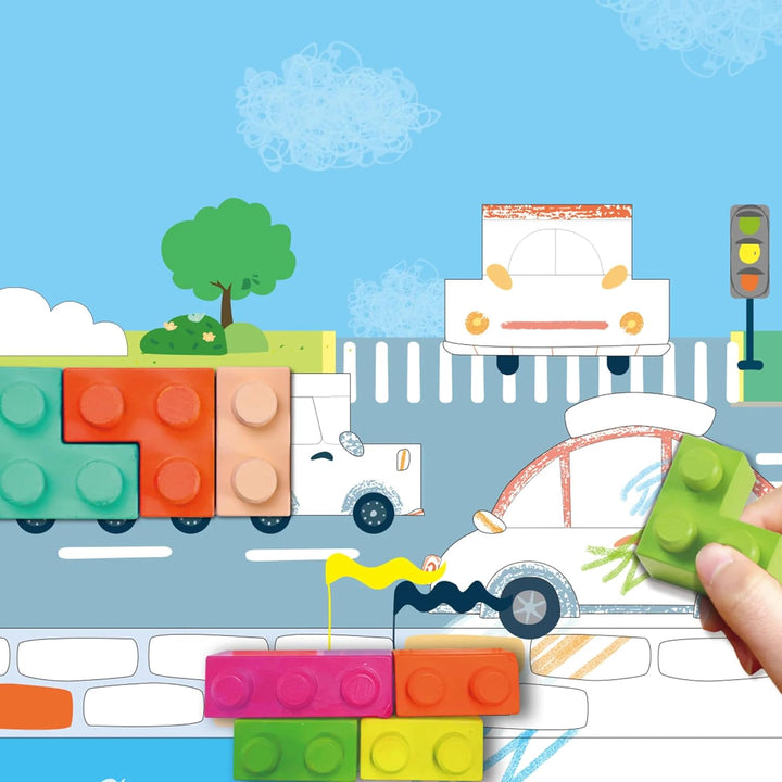 Avenir - Traffic Blocks 'N' Crayons Set