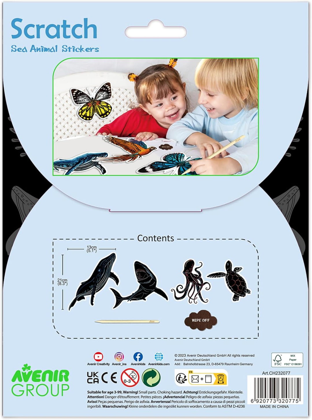 Avenir - Scratch Stickers Set - Sea Animals