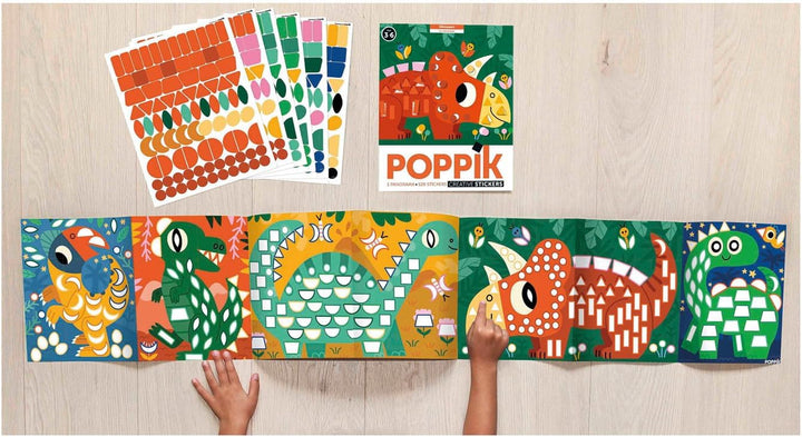 Poppik - Panorama Poster & Sticker Set - Dinosaurs