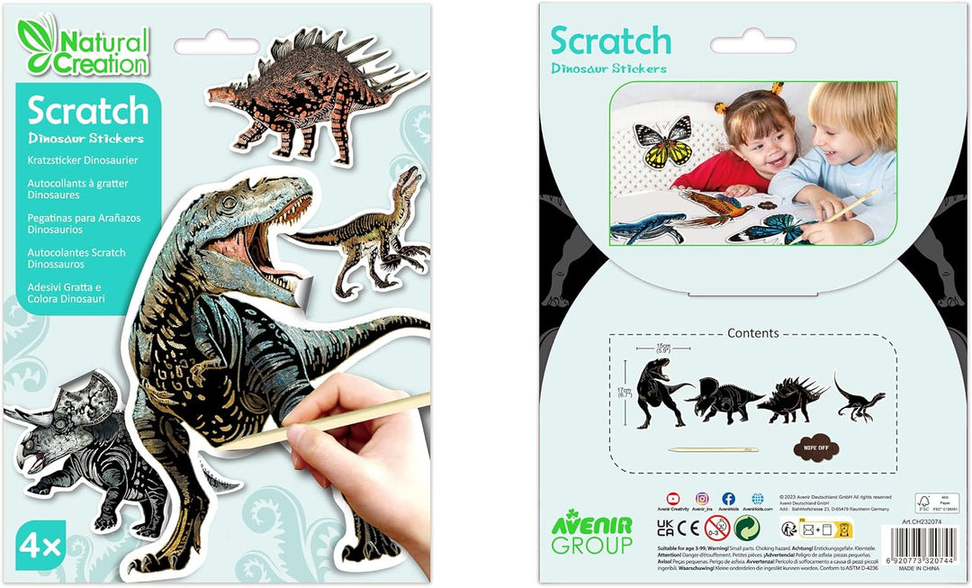 Avenir - Scratch Stickers Set - Dinosaur