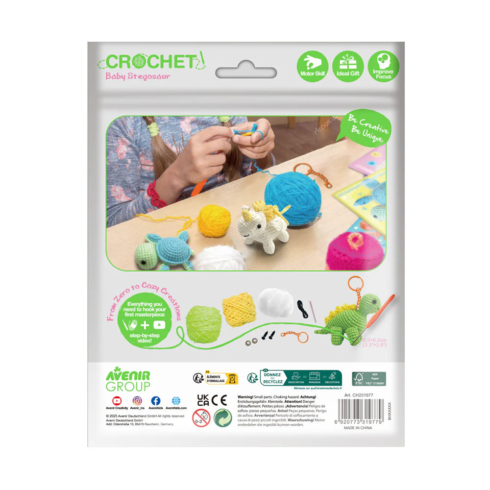 Avenir - Crochet Keychain Kit - Baby Stegosaur