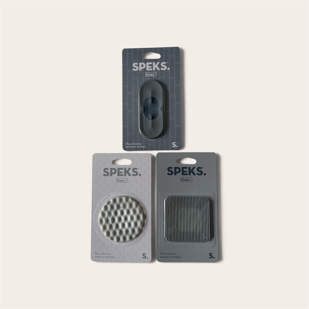 Speks - Slabs - Silicone Sensory Fidget Sticker (Grey)