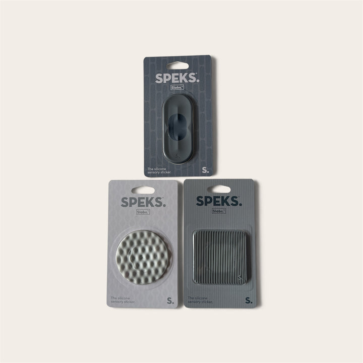 Speks - Slabs - Silicone Sensory Fidget Sticker (Grey)