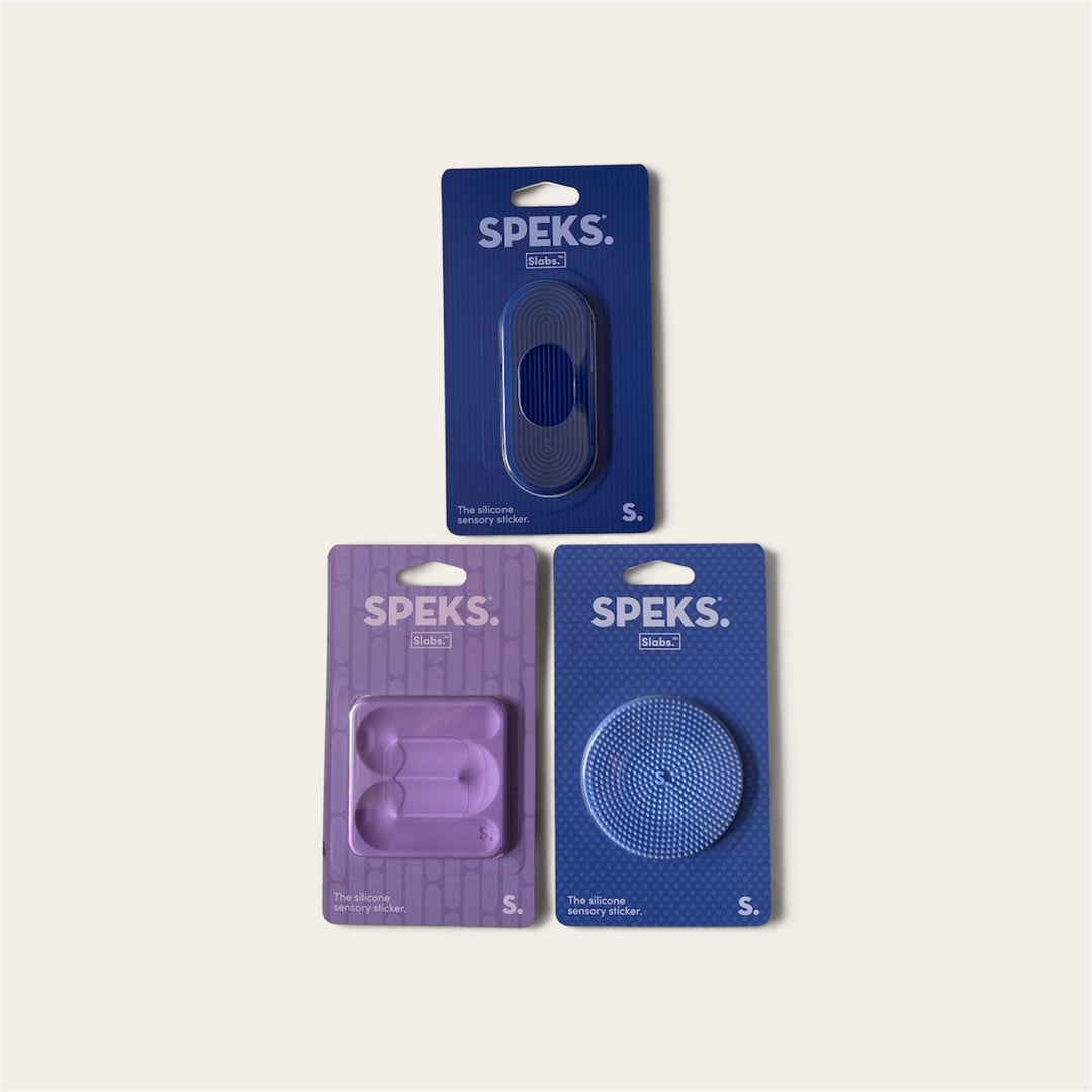 Speks - Slabs - Silicone Sensory Fidget Sticker (Blue/Purple)