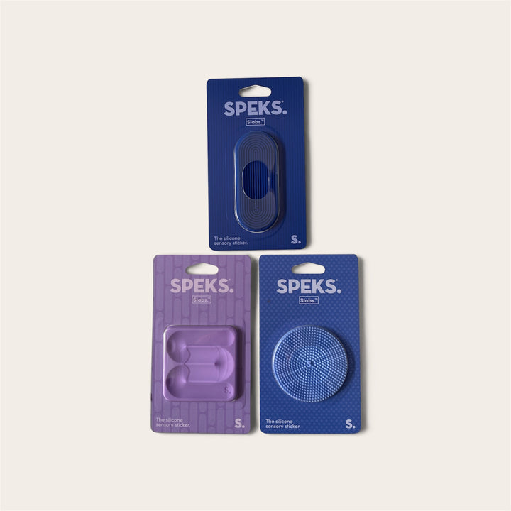 Speks - Slabs - Silicone Sensory Fidget Sticker (Blue/Purple)