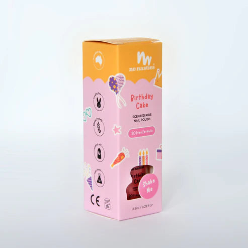No Nasties - Kids Scented Nail Polish - Birthday Cake (Party Pink)