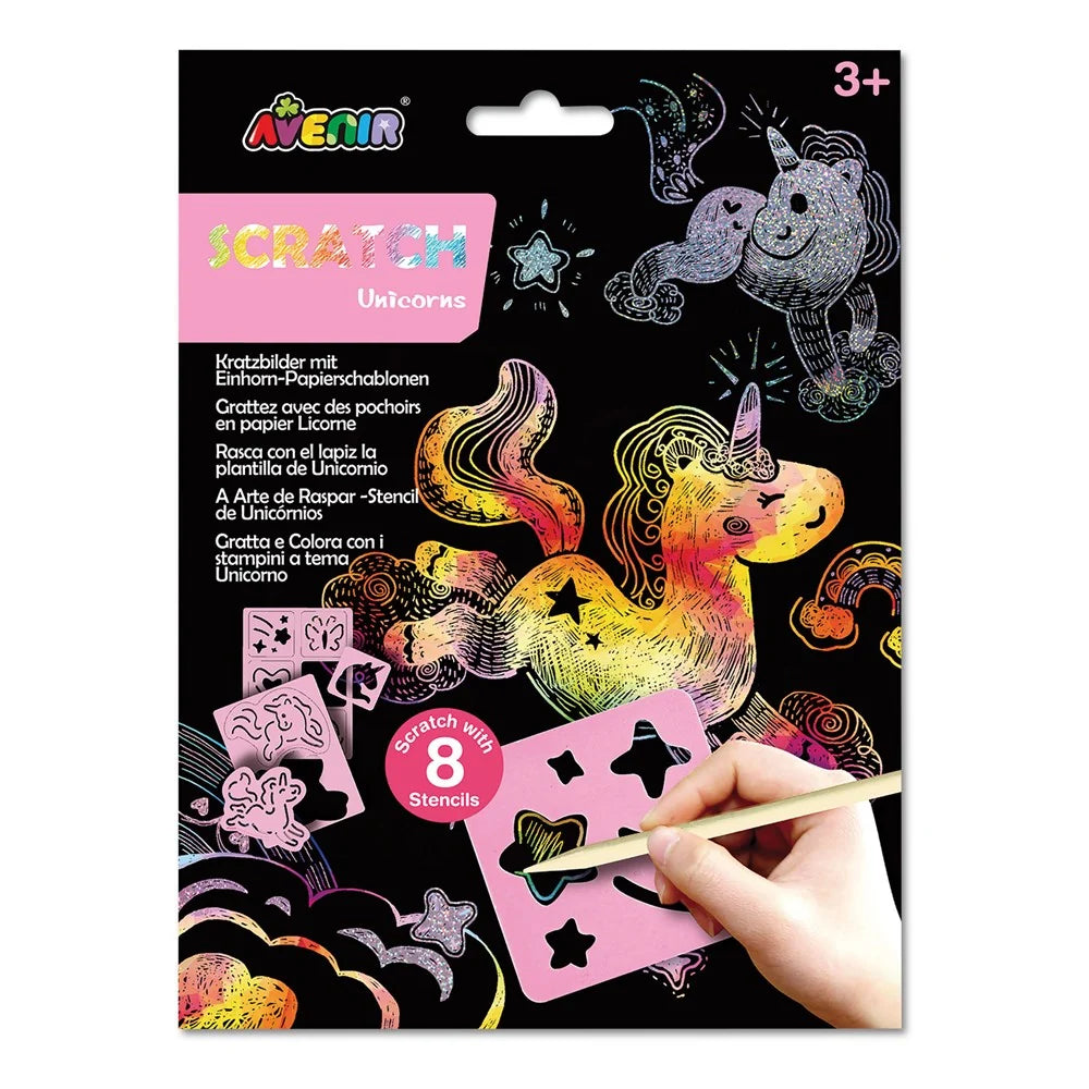 Avenir - Scratch & Stencil Set - Unicorns