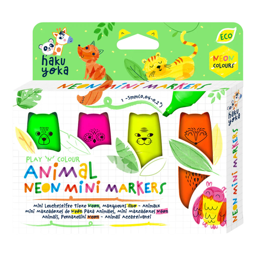 Haku Yoka - Mini Markers - Animal Neon (4pk)