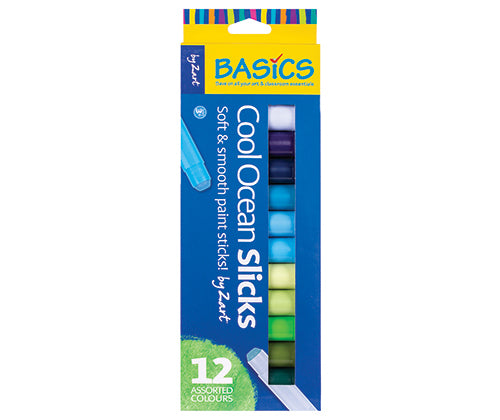 Zart - Colour Slicks - Cool Ocean Paint Sticks (12pk)