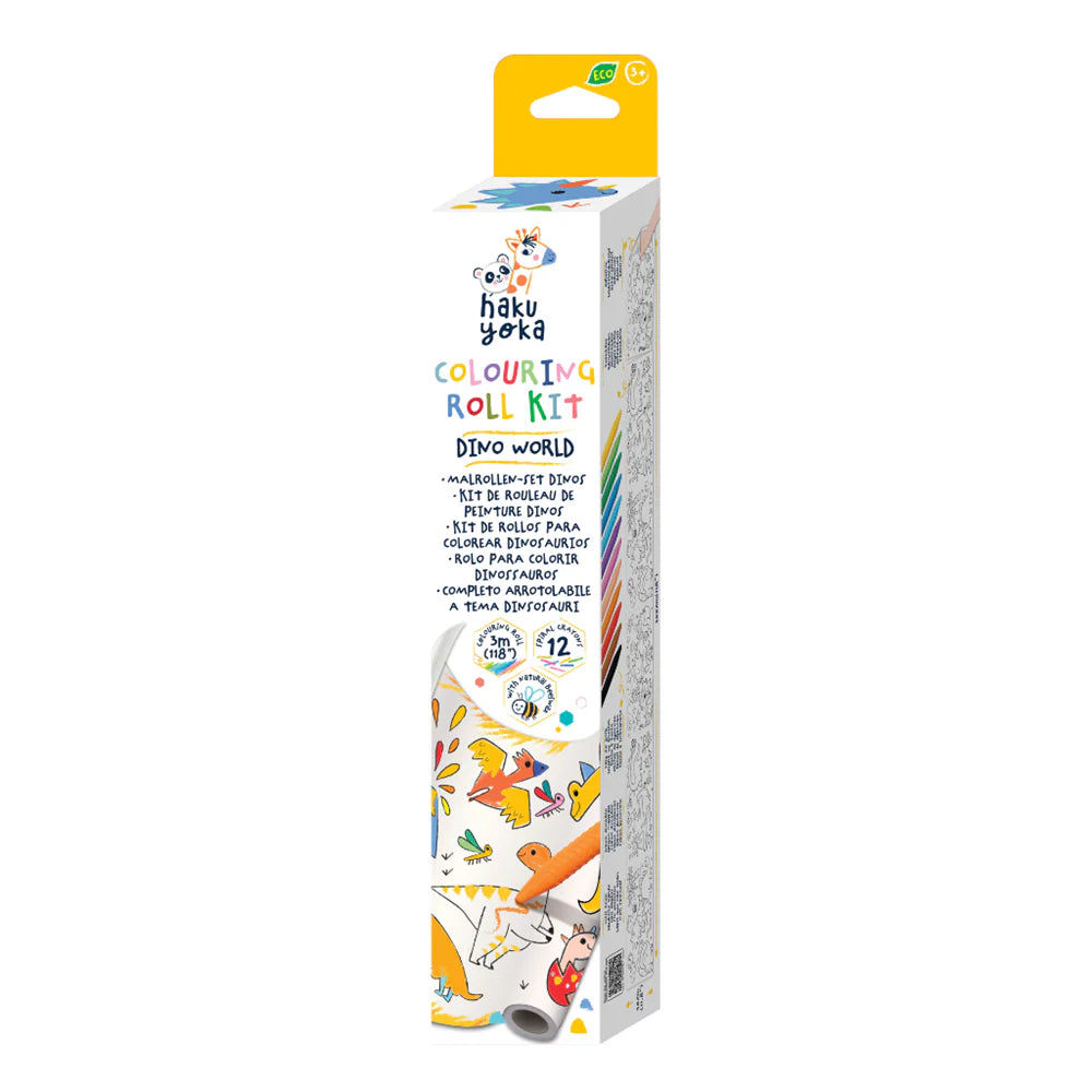 Haku Yoka - Colouring Roll Set - Dinosaur (3 Metre Long)