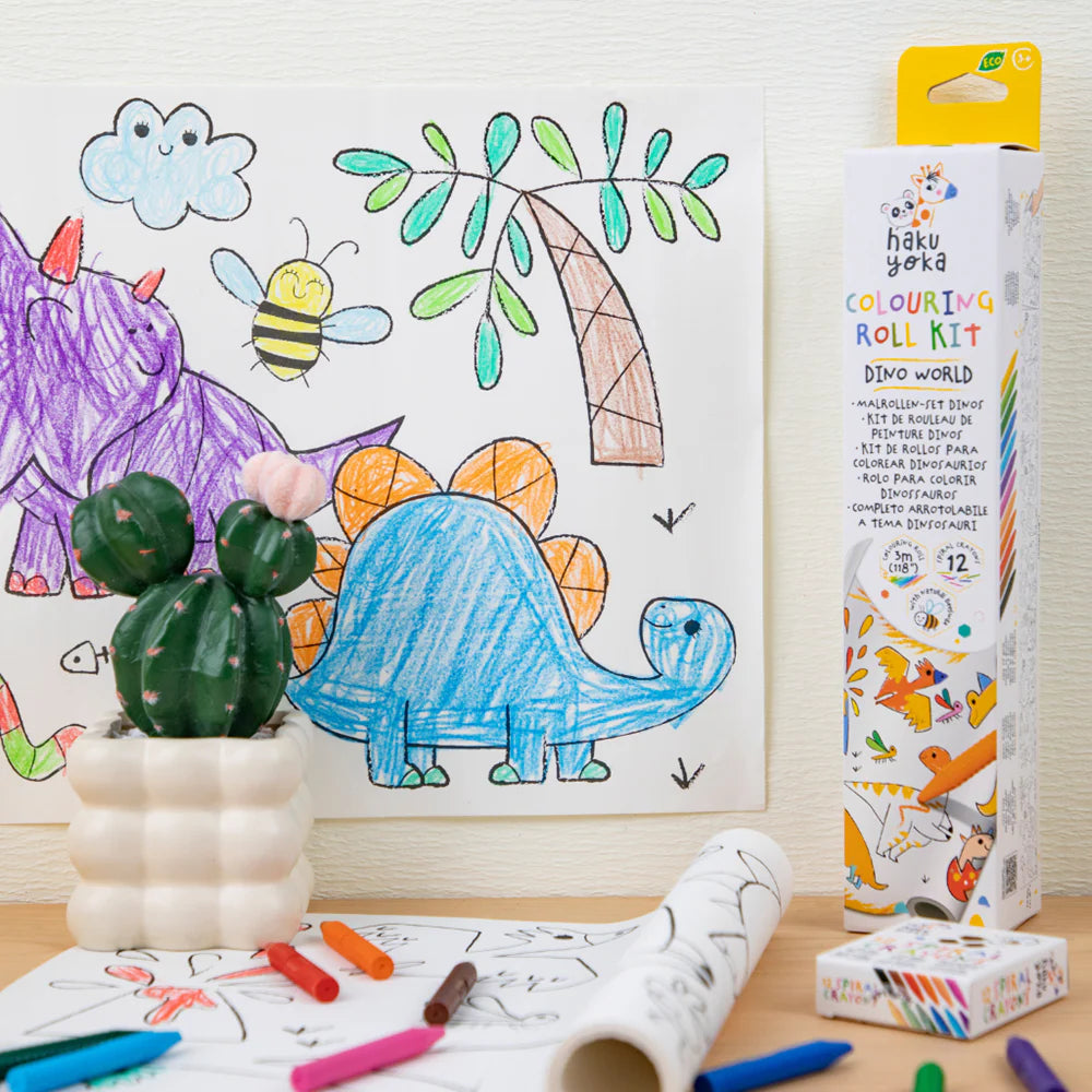 Haku Yoka - Colouring Roll Set - Dinosaur (3 Metre Long)