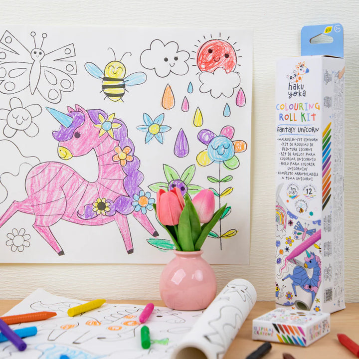 Haku Yoka - Colouring Roll Set - Unicorn (3 Metre Long)
