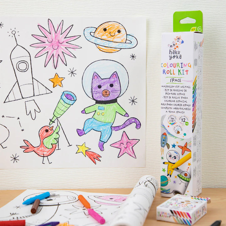 Haku Yoka - Colouring Roll Set - Space (3 Metre Long)