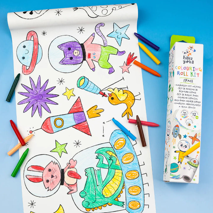 Haku Yoka - Colouring Roll Set - Space (3 Metre Long)