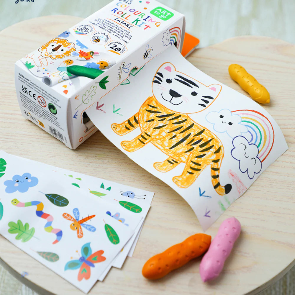 Haku Yoka - Mini Colouring Roll Set - Safari (2 Metre Long)