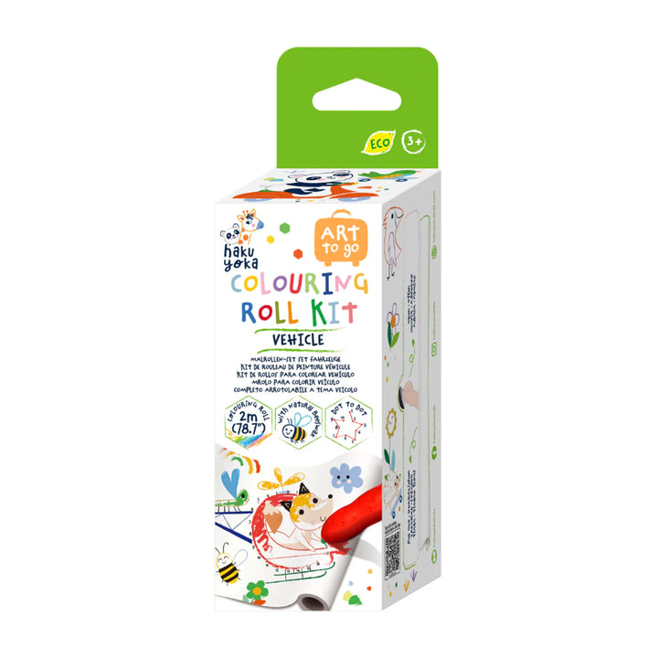 Haku Yoka - Mini Colouring Roll Set - Vehicle (2 Metre Long)