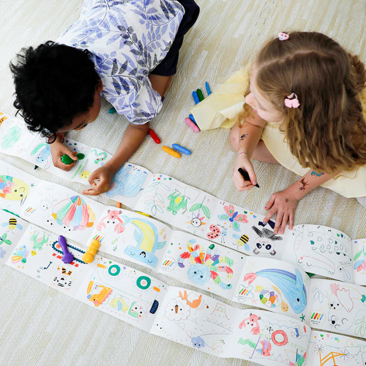 Haku Yoka - Mini Colouring Roll Set - Vehicle (2 Metre Long)