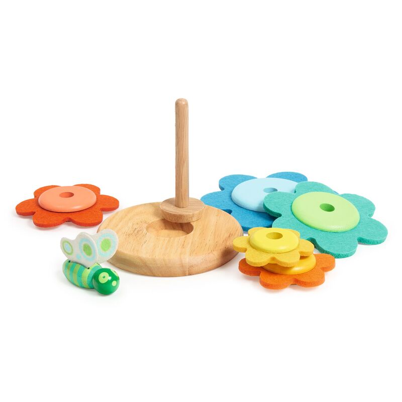 Djeco - Wooden Butterflower Colourful Stacker