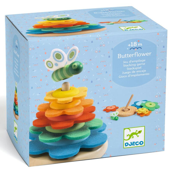 Djeco - Wooden Butterflower Colourful Stacker