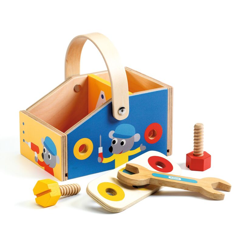 Djeco - Minibrico - Wooden Toolbox with Tools