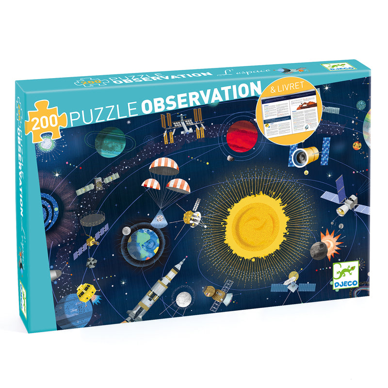 Djeco - Space - 200pc Observation Puzzle & Booklet