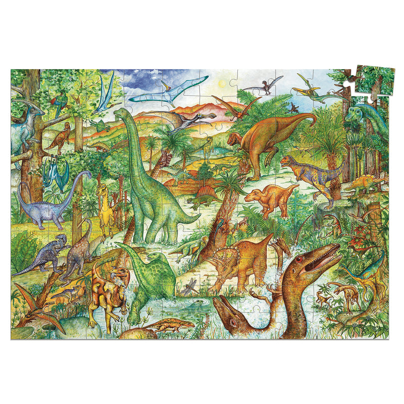 Djeco - Dinosaurs - 100pc Observation Puzzle & Booklet