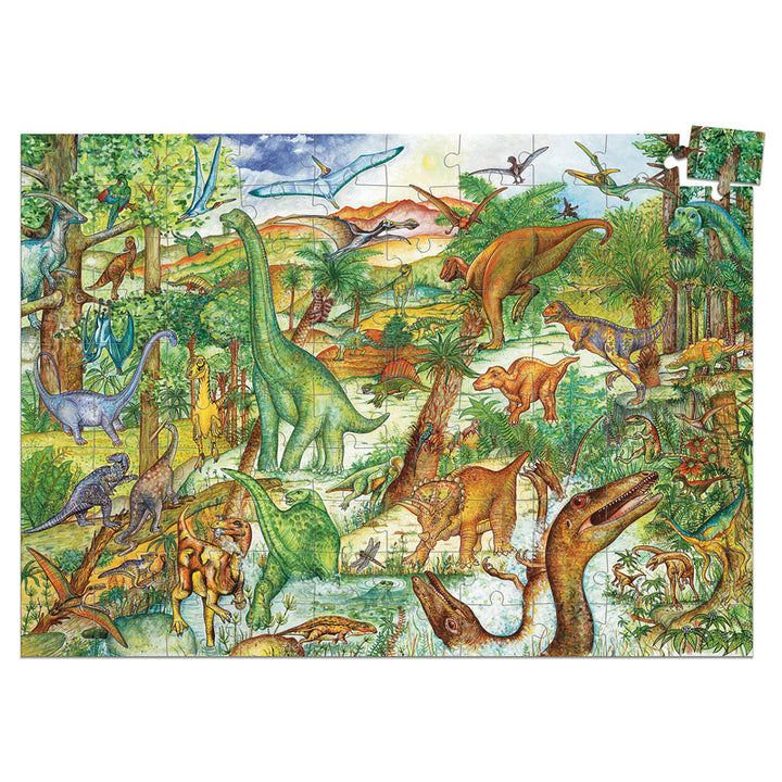 Djeco - Dinosaurs - 100pc Observation Puzzle & Booklet