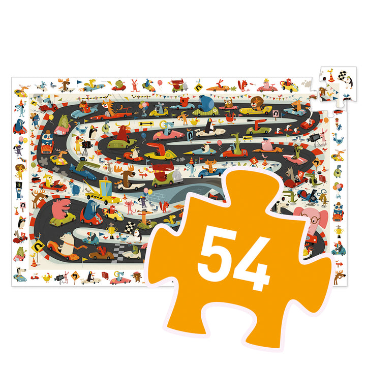 Djeco - Car Rally - 54pc Observation Puzzle