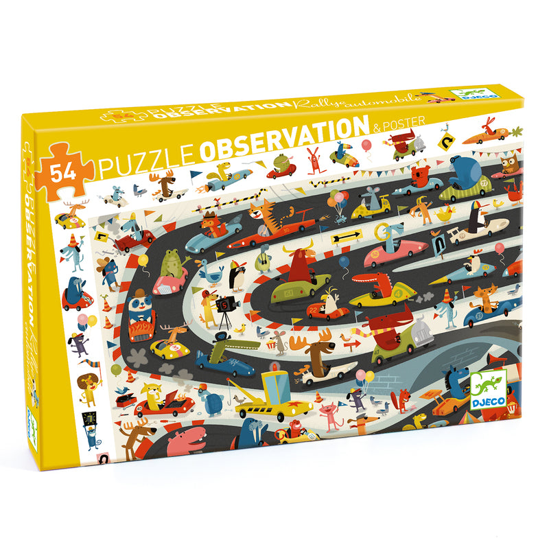 Djeco - Car Rally - 54pc Observation Puzzle