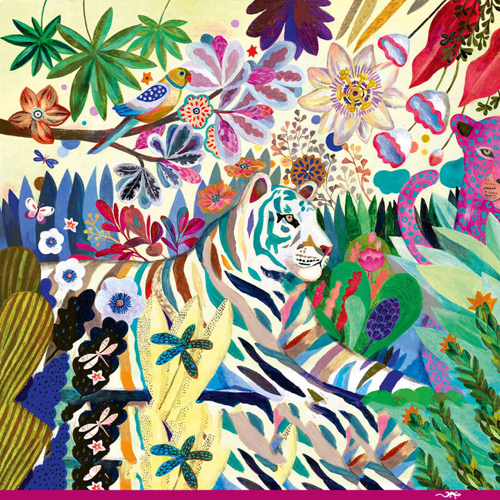 Djeco - Rainbow Tigers - 1000pc Gallery Puzzle with Poster