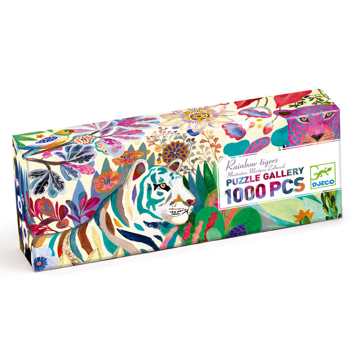 Djeco - Rainbow Tigers - 1000pc Gallery Puzzle with Poster