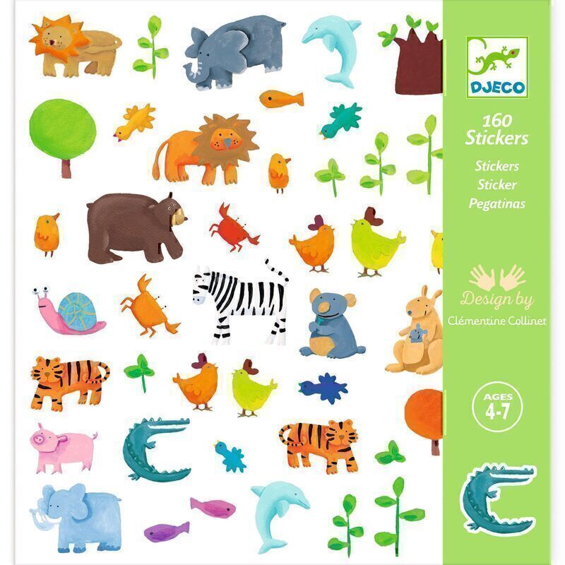 Djeco - Stickers - Animals (160pk)