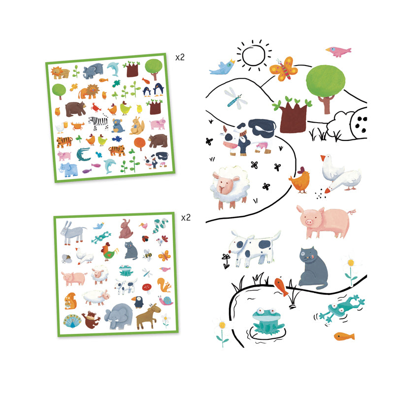 Djeco - Stickers - Animals (160pk)