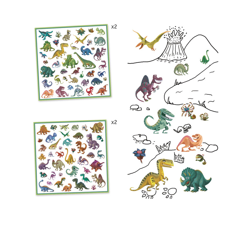 Djeco - Stickers - Dinosaurs (160pk)